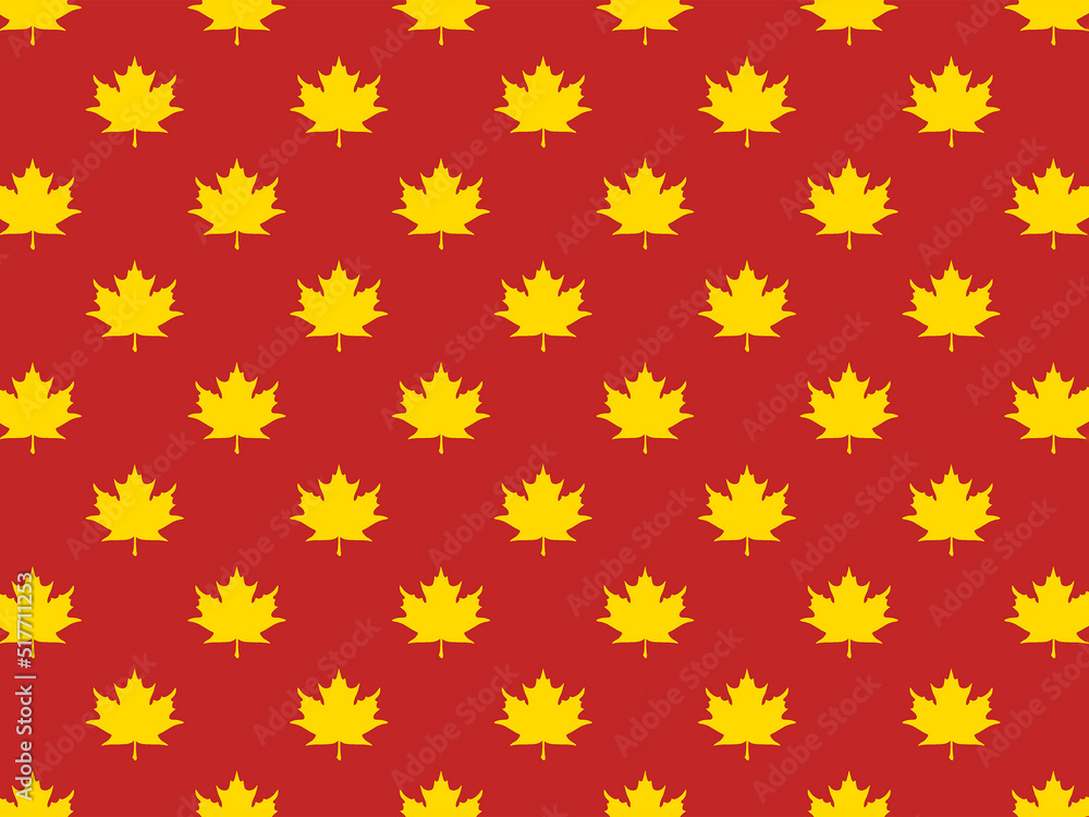 pattern of yellow maple leaves on a brown background. template for application to the surface pattern of yellow maple leaves on a brown background. template for application to the surface