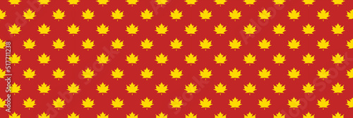 pattern of yellow maple leaves on a brown background. template for application to the surface. Banner for insertion into site. Place for text cope space.