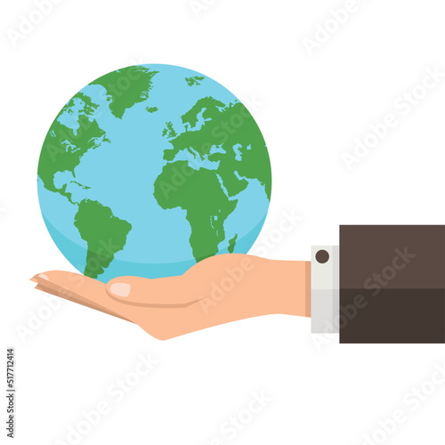Hand holding the earth globe earth day
