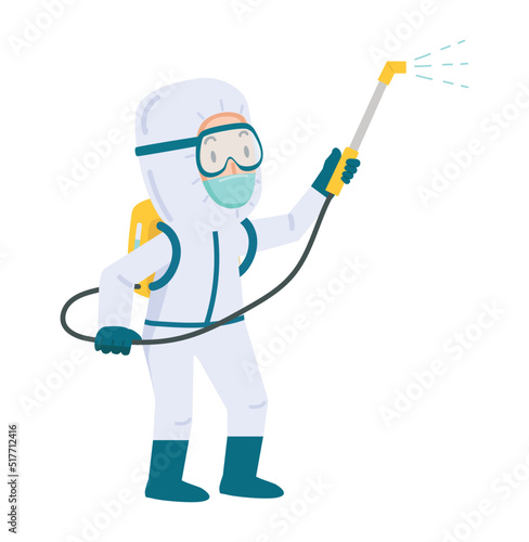 Biosafety suit to work disinfection