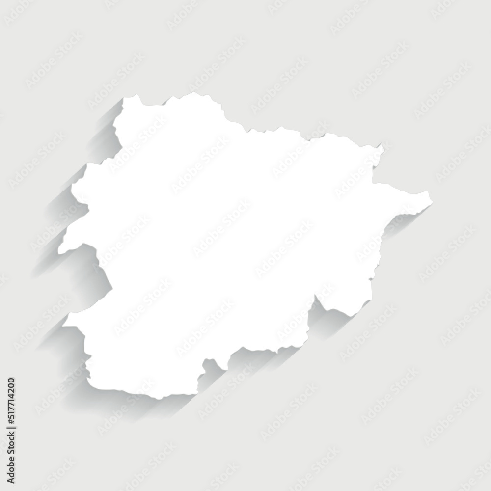 Simple white Andorra map on gray background, vector