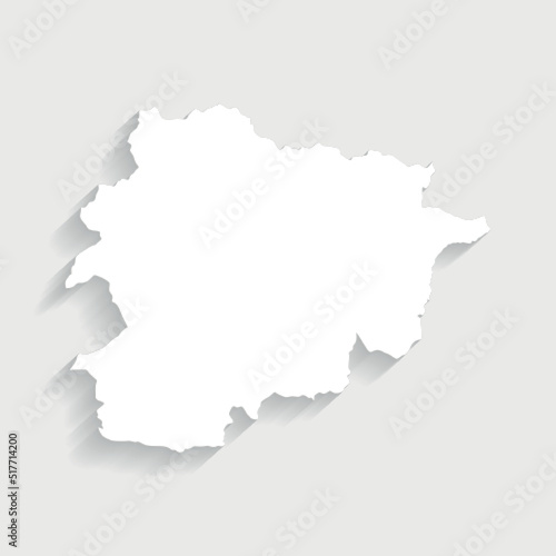 Simple white Andorra map on gray background, vector