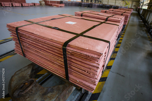 Cathodes with pure copper metal.