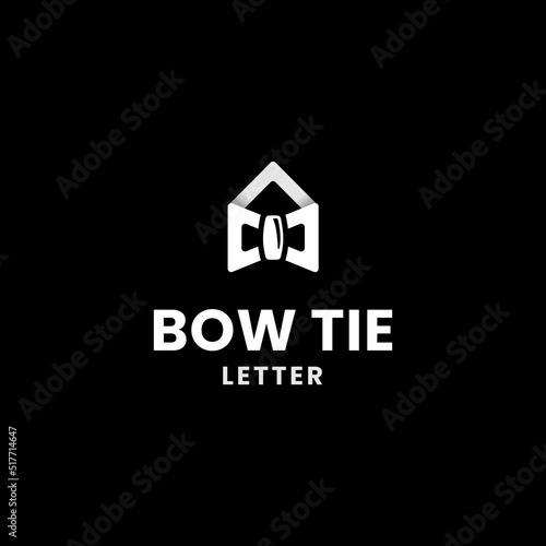 Bow tie letter logo design. combination of envelope and bow tie icons. Simple and minimalist style logo