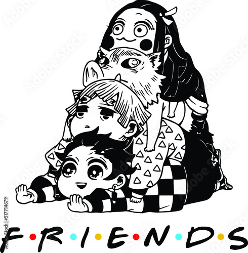 Anime Friends SVG, Anime SVG, Anime svg cricut, Chibi Anime, Manga svg, Anime pack, Japanese anime SVG, Anime svg Cutting Files for Cricut