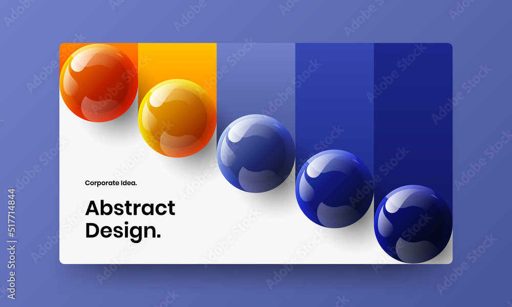 Fresh placard design vector illustration. Clean realistic balls leaflet template.