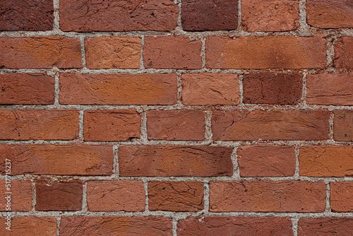 Wall of old red brick. Brick background.