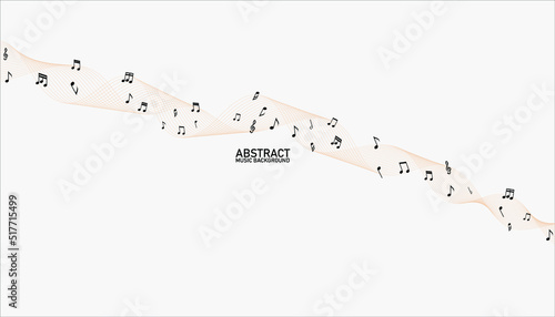 Various music notes on a solide white background.