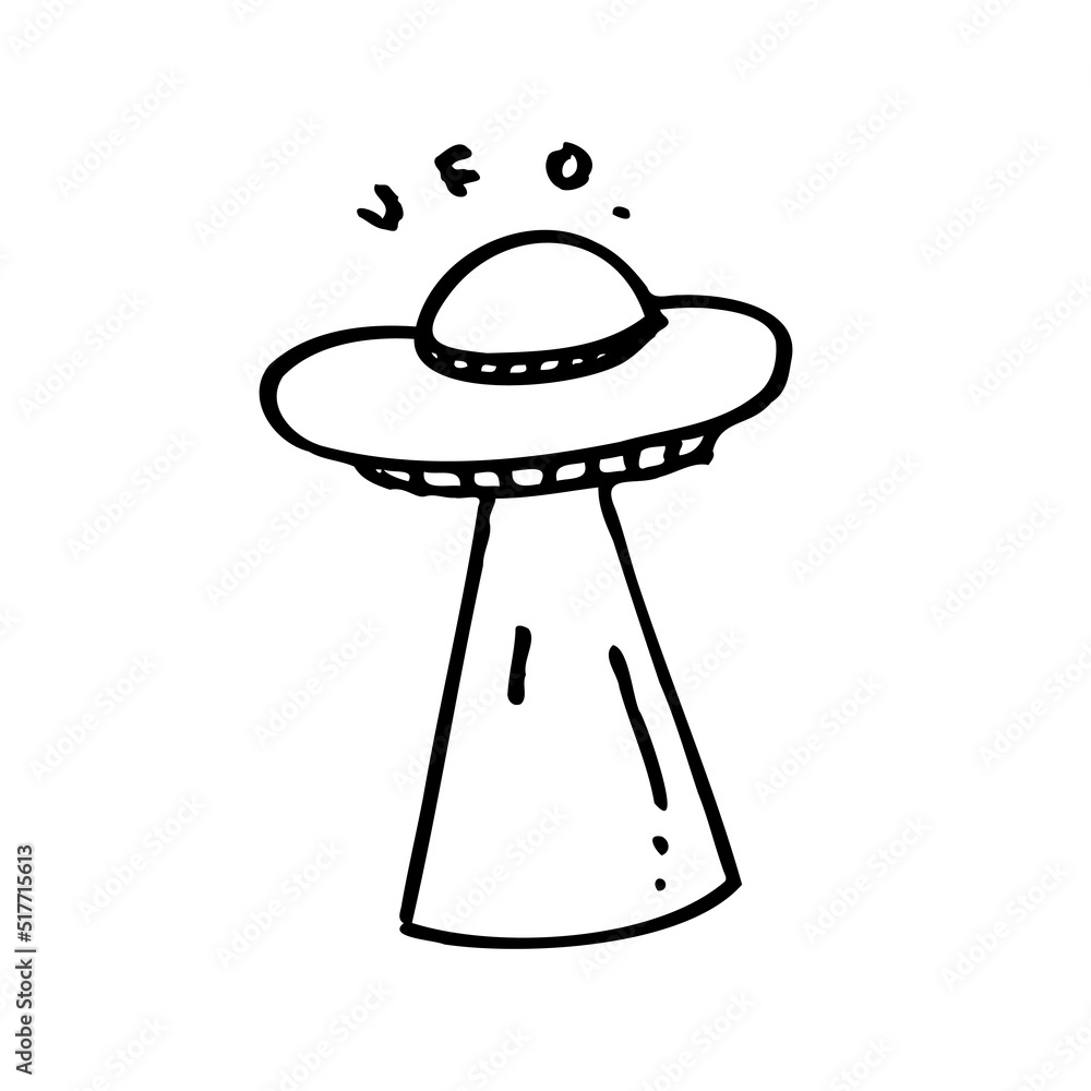 cute ufo spaceship hand drawn illustration design. cute ufo spaceship hand drawn illustration design.