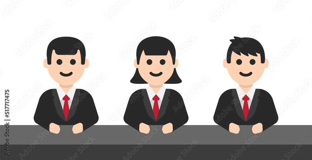 Fototapeta premium Business team, cartoon character in flat design. Coworker symbol vector illustration.