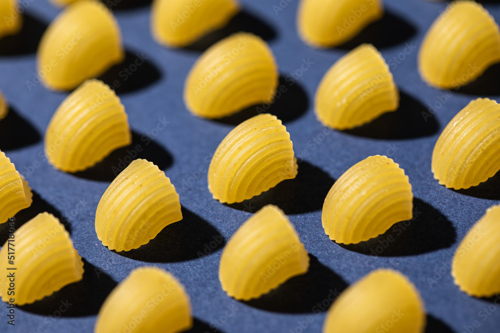 Seamless pattern of raw pasta Seamless pattern of raw pasta