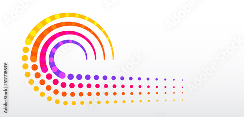 Abstract data visualization on a gray-white background. Sorting transformation of information. Multicolored rings and binary code