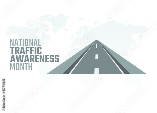 vector graphic of national traffic awareness month good for national traffic awareness month celebration. flat design. flyer design.flat illustration.