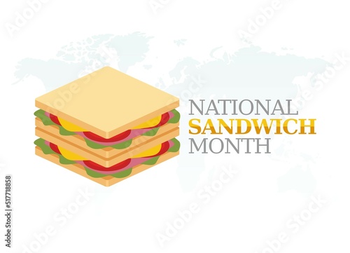 vector graphic of national sandwich month good for national sandwich month celebration. flat design. flyer design.flat illustration.