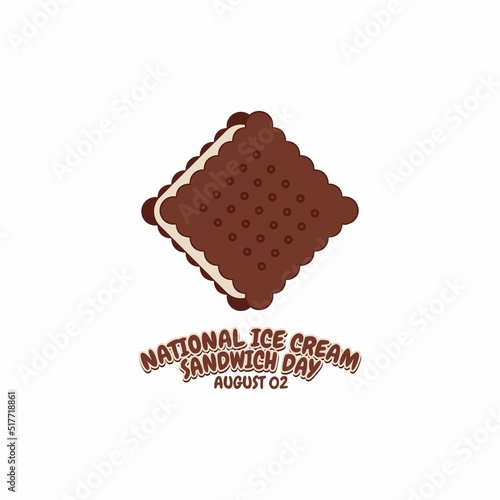vector graphic of national ice cream sandwich day good for national ice cream sandwich day celebration. flat design. flyer design.flat illustration.