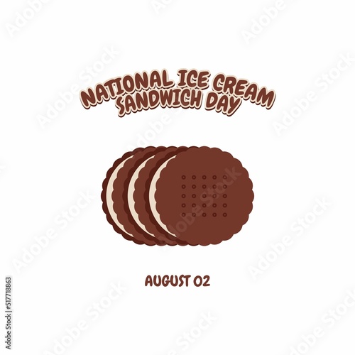 vector graphic of national ice cream sandwich day good for national ice cream sandwich day celebration. flat design. flyer design.flat illustration.