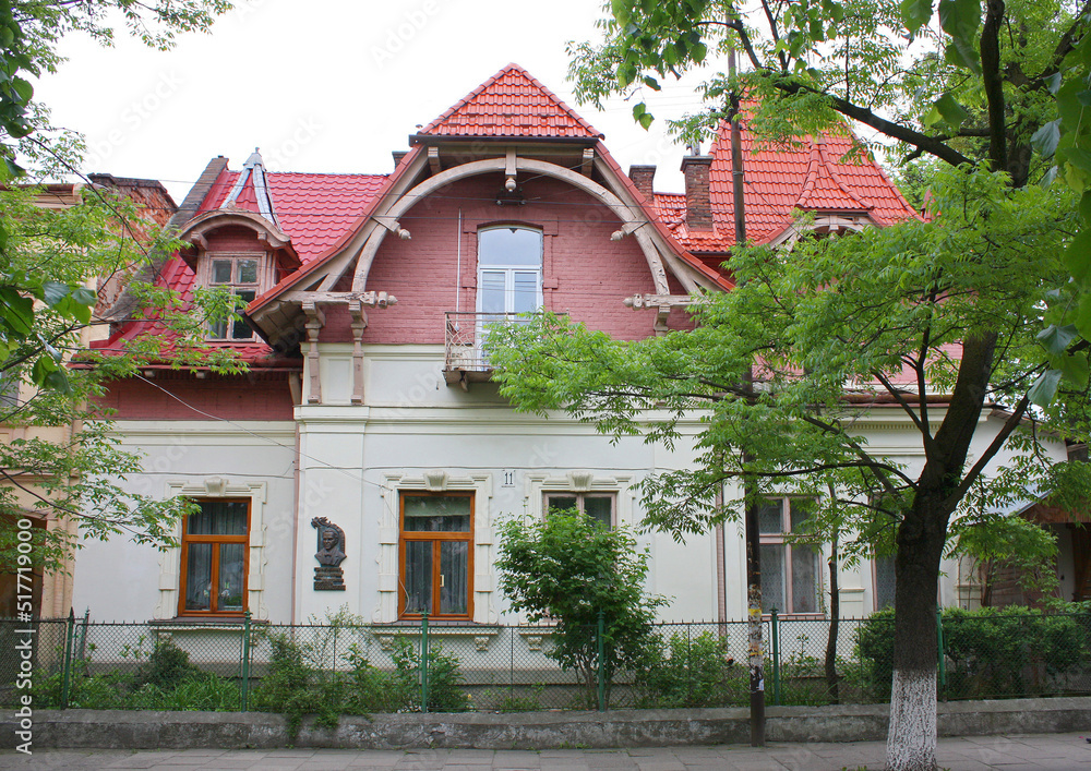 Old historical building in Stryi, Lviv region, Ukraine