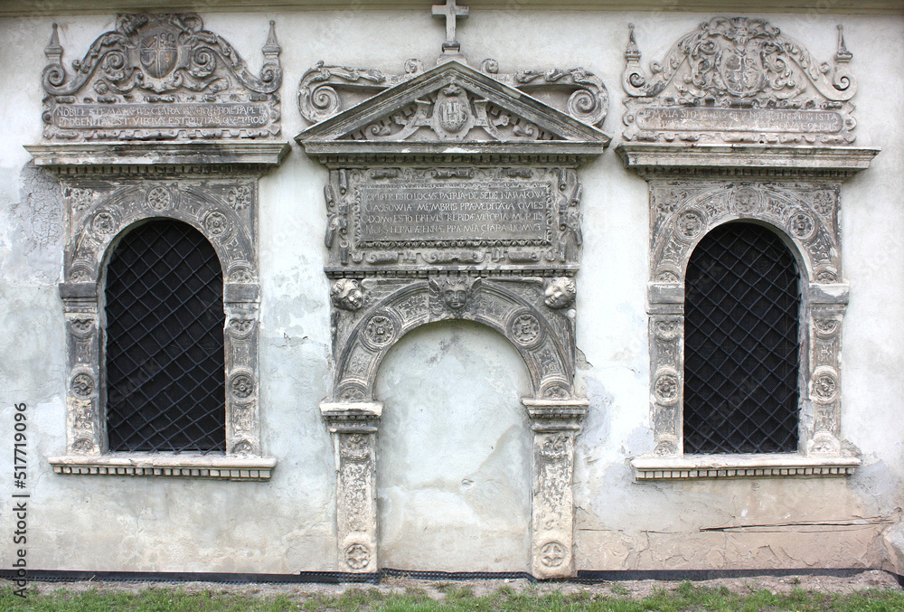 Fragment of Catholic neo-gothic church of the Hodegetria of the Mother of God in Stryi, Lviv region, Ukraine