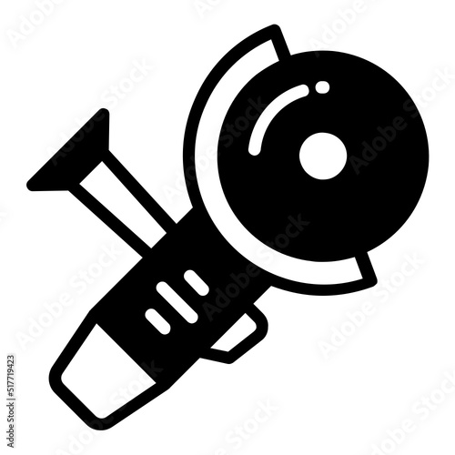Black smith Power Tools Vector Icon Design, Arc welding equipment and Metal Work Symbol, Construction and Industrial manufacturing Sign, Angle grinders Concept, 