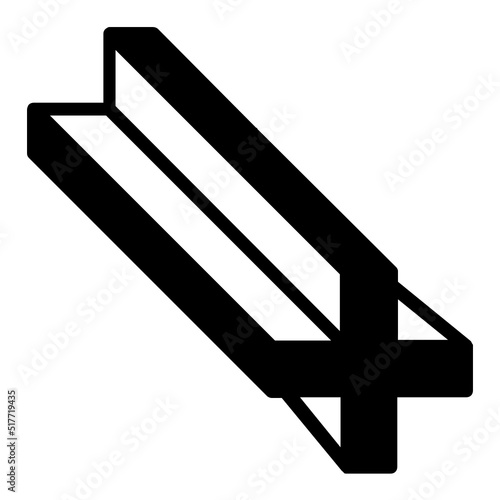 Welded Steel Beam Bar X Shape Concept Vector Icon Design, Arc welding equipment and Metal Work Symbol, Construction and Industrial manufacturing Sign