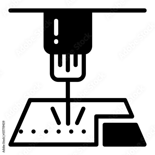Ultrasonic Iron Press Machine Concept, Spot Welding Vector Icon Design, Arc welding equipment and Metal Work Symbol, Construction and Industrial manufacturing Sign, Fabrication Process Joining