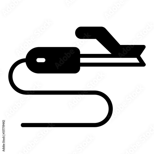 Welding Ground Cable Concept, Work Clamp earth Wire Vector Icon Design, Arc Welding equipment and Metal Work Symbol, Construction and Industrial manufacturing Sign, 