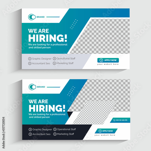 We are hiring job vacancy webinar or promotional online seminar web banner template design
