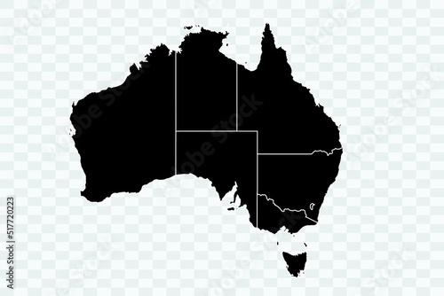 Australia Map black Color on White Background quality files Png