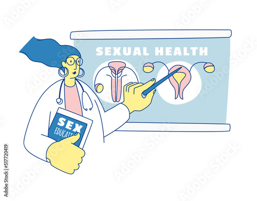 School Sexuality Education Program. Schools lesson on Safe Sex teens