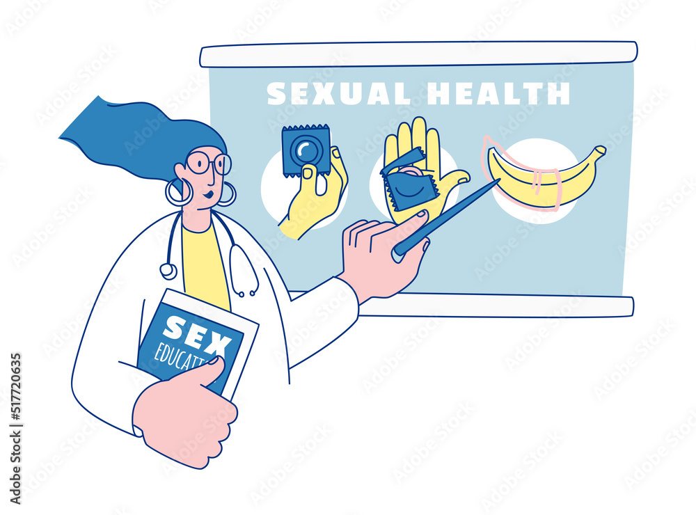 School Sexuality Education Program Schools Lesson On Safe Sex Teens Stock Vector Adobe Stock 2492