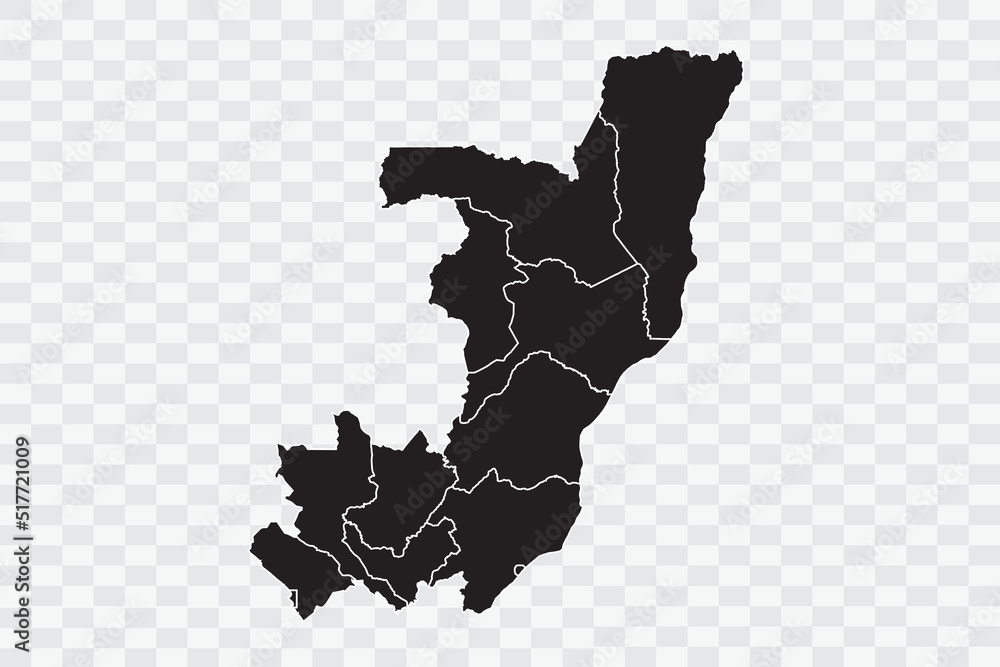 Congo Map black Color on White Background quality files Png