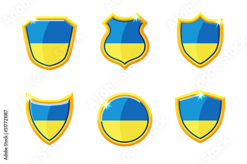 Free Download Set Shield with flag of Ukraine, isolated icons - GFXLoad