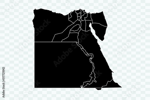 Egypt Map black Color on White Background quality files Png