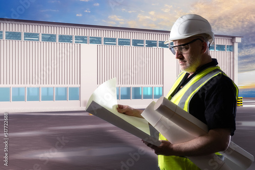 Man engineer. Engineer in f...