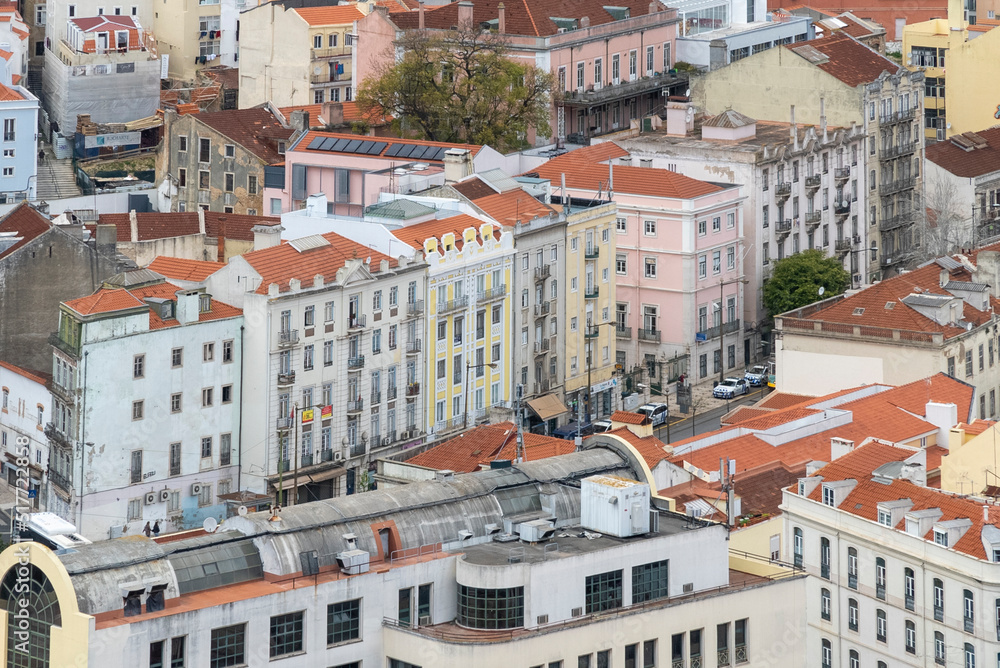 Lisboa, Portugal. April 9, 2022: Panoramic and urban landscape of neighborhoods in the city. Lisboa, Portugal. April 9, 2022: Panoramic and urban landscape of neighborhoods in the city.