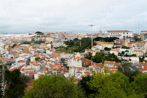 Lisboa, Portugal. April 9, 2022: Panoramic and urban landscape of neighborhoods in the city. 