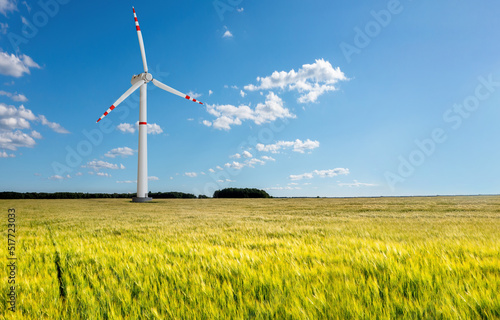 Wind turbine in field. Gett...