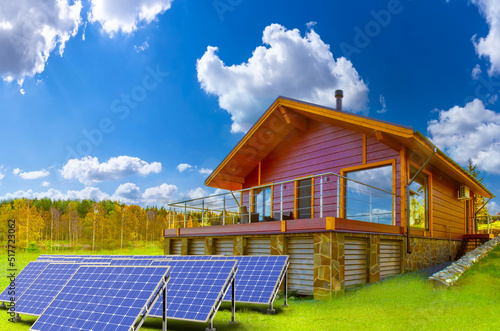 House with solar panels. So...