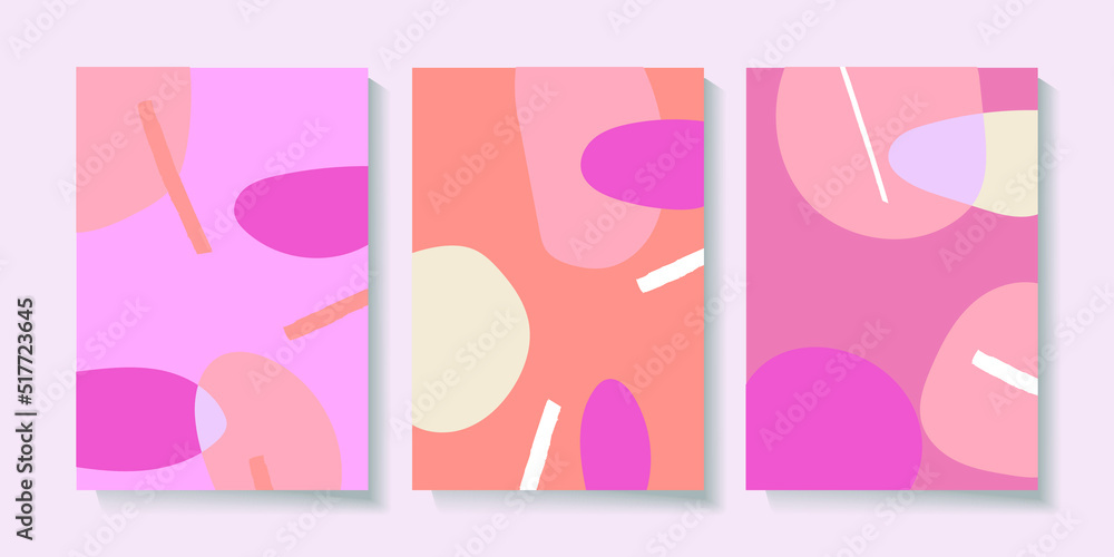 Set of abstract, shape,various doodle line art vector illustration background.