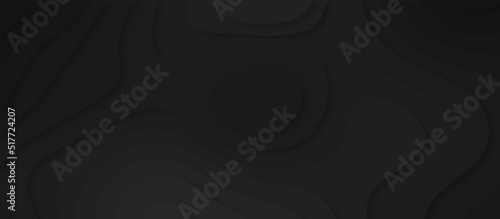 Luxury Paper cut banner concept. Paper carve black background for card poster brochure flyer design in black colors. Vector illustration. Cover layout template. Material design concept 