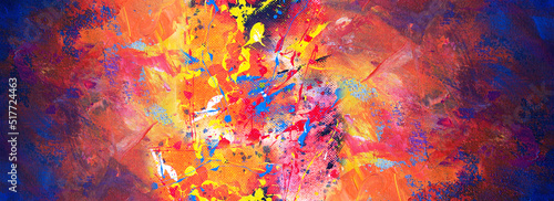 Fototapeta Naklejka Na Ścianę i Meble -  Hand draw digital painting abstract art panorama background colors texture design illustration..