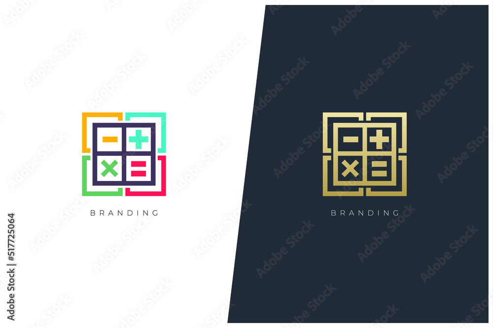 Mathematics Symbol Vector Logo Concept Mathematics Symbol Vector Logo Concept