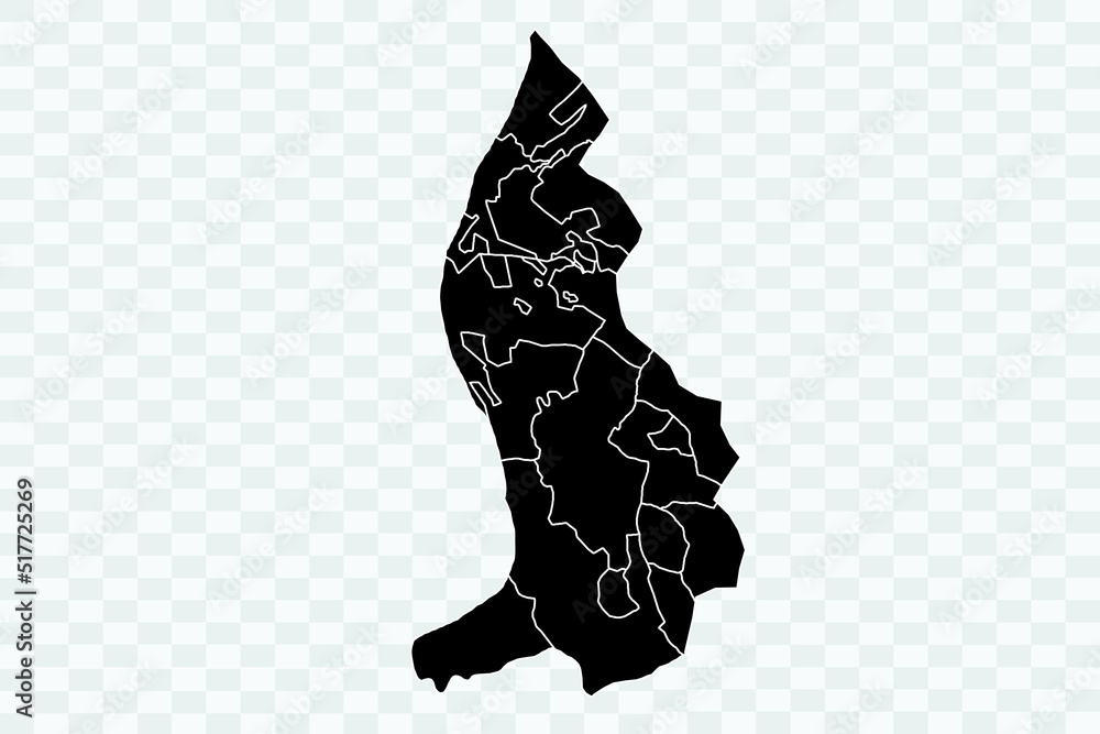  Liechtenstein Map black Color on White Background quality files Png