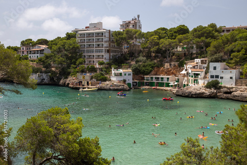 Mallorca, Spain - 08 12 2017 mediterranean beach emerald green sea
