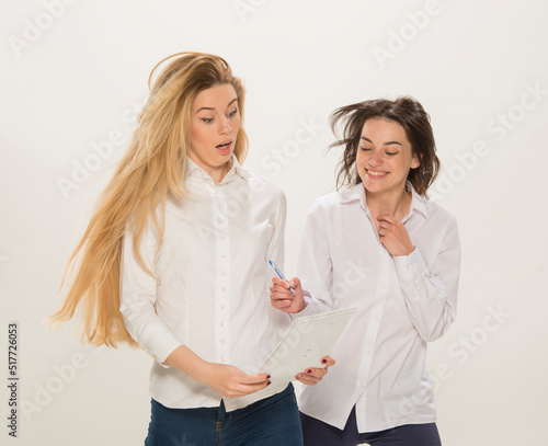 team of young business people students on white background isolated.