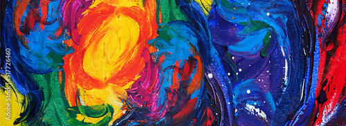 Fototapeta Naklejka Na Ścianę i Meble -  Hand draw digital painting abstract art panorama background colors texture design illustration..