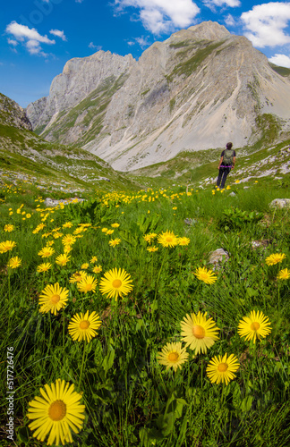 Appennini mountains, Italy - The mountain summit of central Italy, Abruzzo region, over 2000 meters, with hiker path for trekking