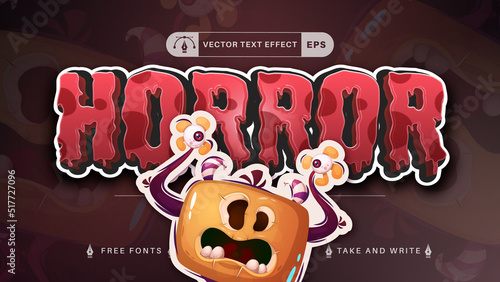 HalloHorror Sticker Editable Text Effects, Font Styles
