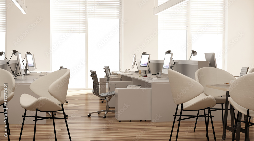 Fototapeta premium Modern office interior. 3D render