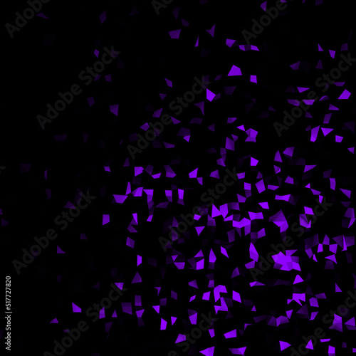 Violet confetti on black background